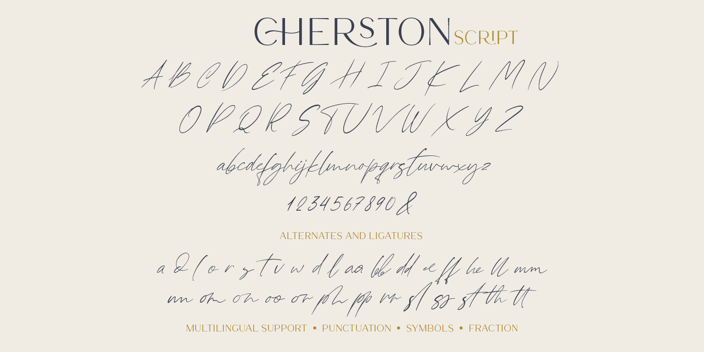 Beispiel einer Cherston Script-Schriftart